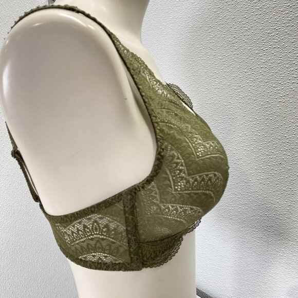NEW SIMONE PERELE Women's Karma Lace Unlined Bralette – Size L – Adventure Green - Picture 5 of 14